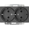 Розетка двойная с заземлением, без рамки Werkel графит рифленый W1172004