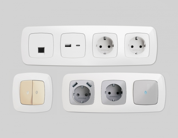 Рамка на 3 поста Ambrella Volt OMEGA OF140103