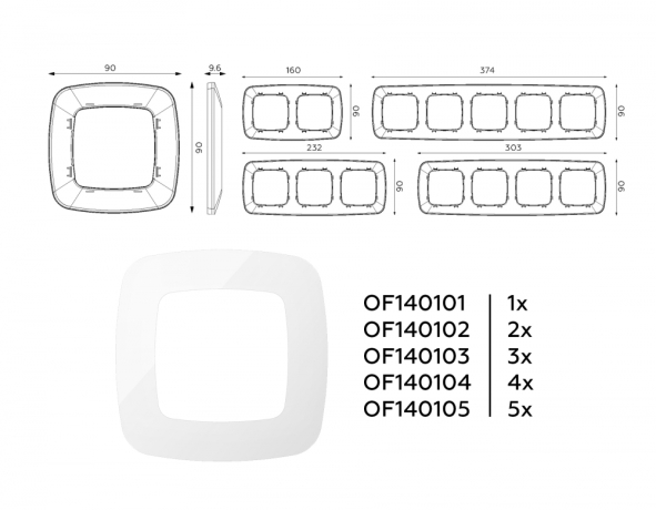 Рамка на 3 поста Ambrella Volt OMEGA OF140103