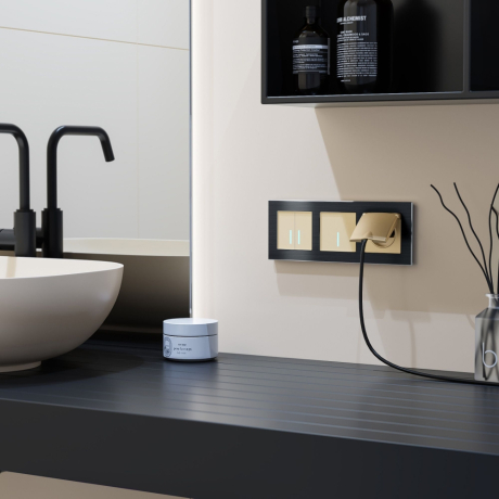 Рамка Werkel Aluminium на 3 поста черный алюминий W0031708