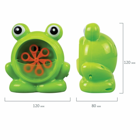 Нарушена упаковка!  <604343> Машинка автоматическая для мыльных пузырей "ЛЯГУШОНОК", 50 мл, ЮНЛАНДИЯ, 664481 (664481)