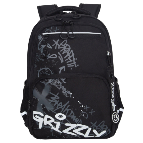 Нарушена упаковка!  <796737> Рюкзак GRIZZLY школьный, анатомическая спинка, 2 отделения, для мальчиков, "BREAK DOWN", 39х28х20 см, RB-554-7/4 (274164)