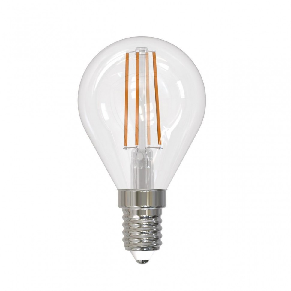 Диммируемая светодиодная лампа E14 9W 3000K (теплый) Air Uniel LED-G45-9W-3000K-E14-CL-DIM GLA01TR (UL-00005191), цвет серый