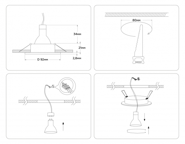 Встраиваемый светильник Ambrella light Techno Spot Standard Tech A8923 