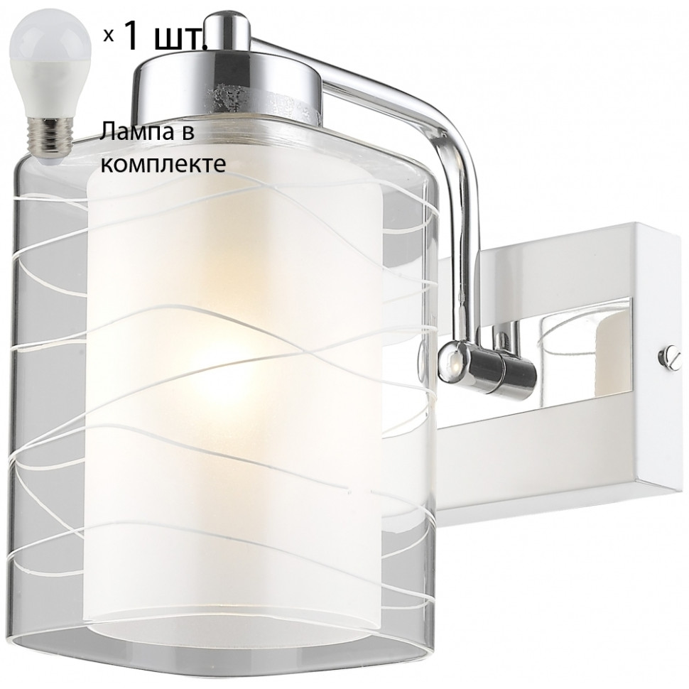 Бра с лампочкой Velante 278-101-01+Lamps E27 P45, цвет двойное стекло 278-101-01+Lamps E27 P45 - фото 1