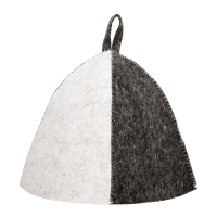 Нарушена упаковка!  <295580> Шапка для бани и сауны Комби серая "Hot Pot",  войлок /20