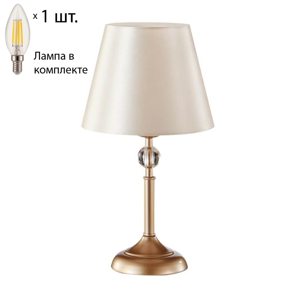 Настольная лампа Crystal Lux с лампочкой Flavio LG1 GoldLamps E14 Свеча 5900₽