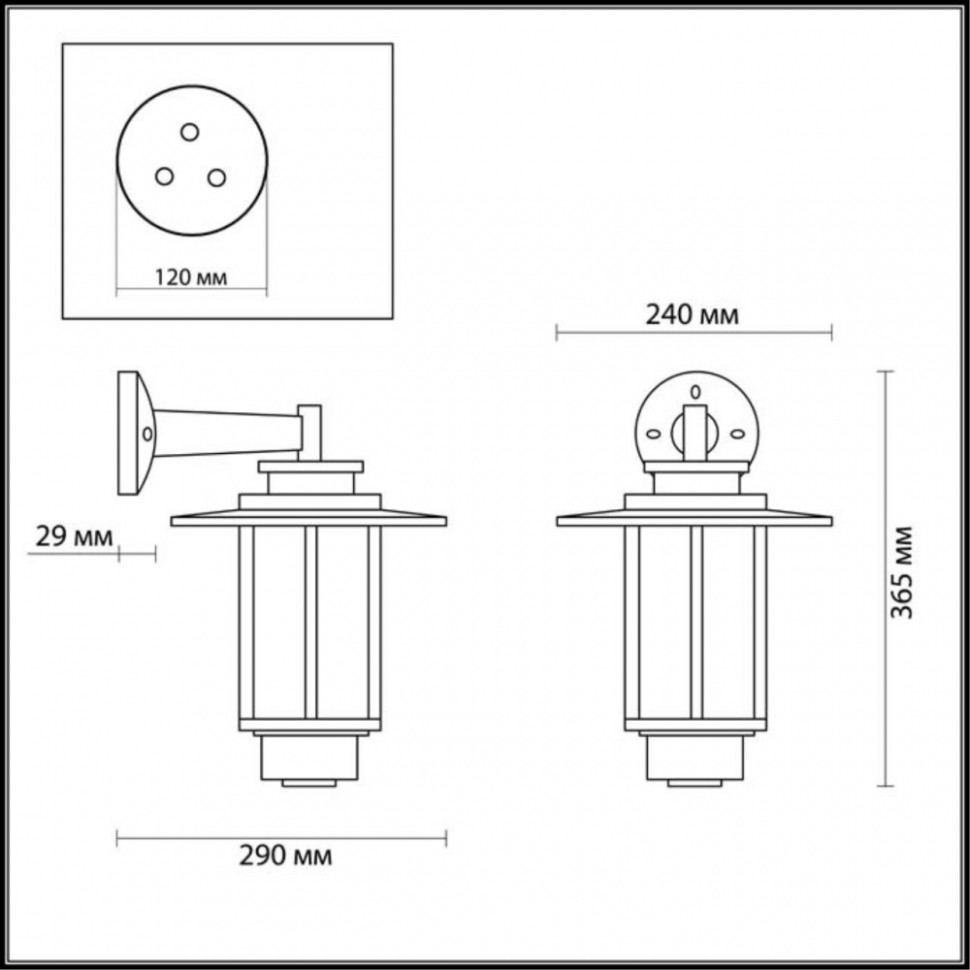 Настенный уличный светильник со светодиодной лампочкой E27, комплект от Lustrof. №105211-642578, цвет коричневый - фото 2