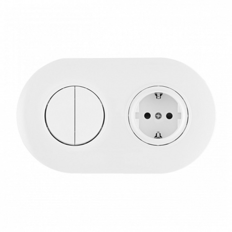 Блок с розеткой и выключателем Arte Milano SET08-2 SET08-2-40-1-30-2 white