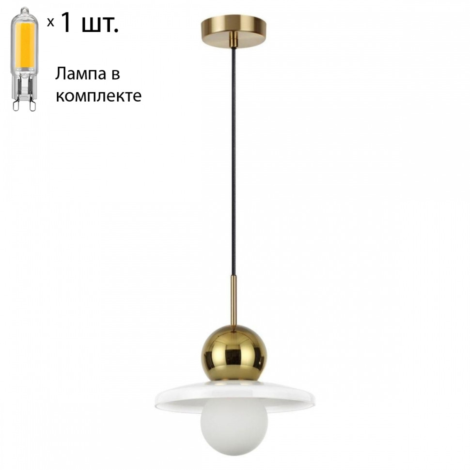 Подвесной светильник с лампочкой Odeon 5014/1B+Lamps, цвет золотой 5014/1B+Lamps - фото 1