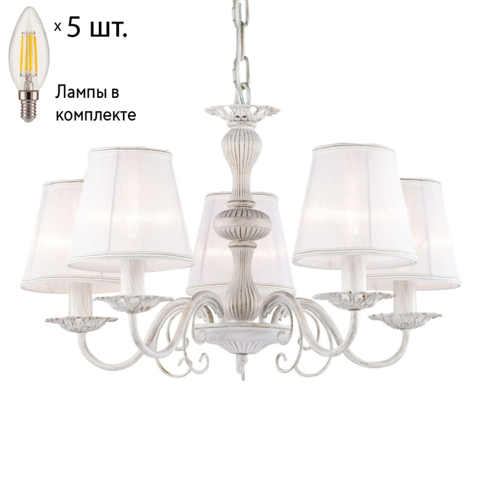 Подвесная люстра с лампочками Favourite Malta 1730-5P+Lamps E14 Свеча