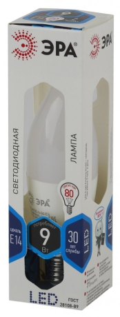 Лампа светодиодная ЭРА E14 9W 4000K матовая LED BXS-9W-840-E14 Б0027974 