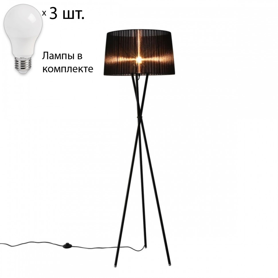 Торшер с лампочками Omnilux OML-62915-03+Lamps, цвет черный