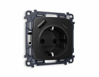 Розетка с заземлением и 2хUSB type A и C, без рамки Ambrella Volt OMEGA MO810010