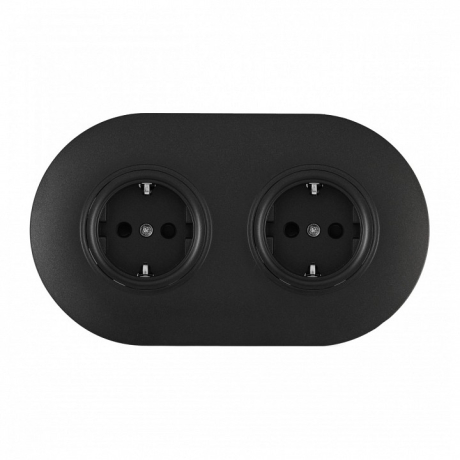 Розетка с заземлением и со шторкой Arte Milano SET08-2 SET08-2-40-1x2 black