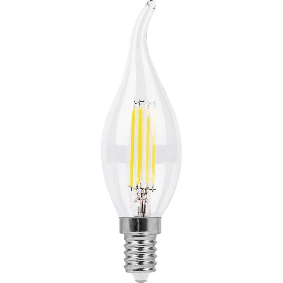 Лампа светодиодная Feron LB-714 Свеча на ветру E14 11W 2700K 38010 лампа gauss basic filament свеча на ветру 8 5w 590lm 2700к е14 milky led 1 10 50