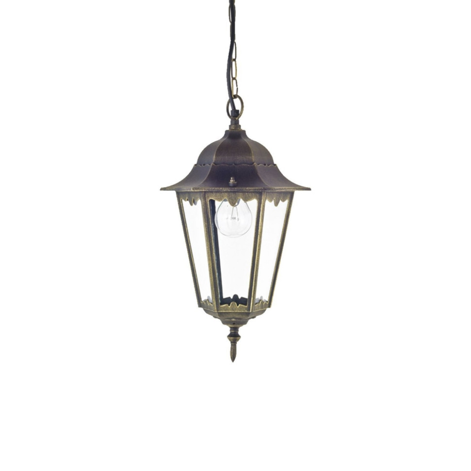 Уличный подвесной светильник с лампочкой Favourite London 1808-1P+Lamps E27 P45, цвет черный с золотой патиной 1808-1P+Lamps E27 P45 - фото 2