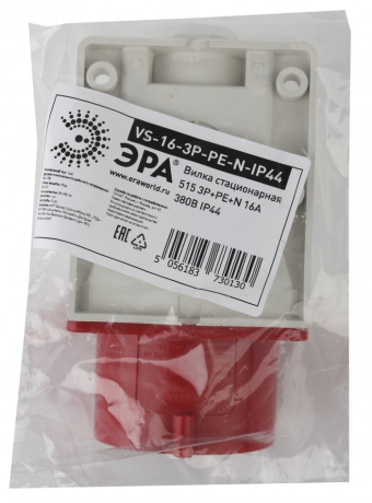 Вилка стационарная 515 3Р+РЕ+N 16А 380В IP44 Эра 168088