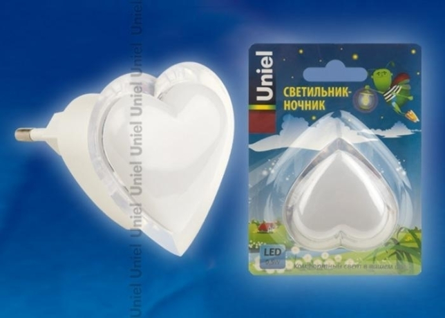 Светильник-ночник (10321) Uniel Детская серия DTL-308-Сердечко/RGB/3LED/0,5W 