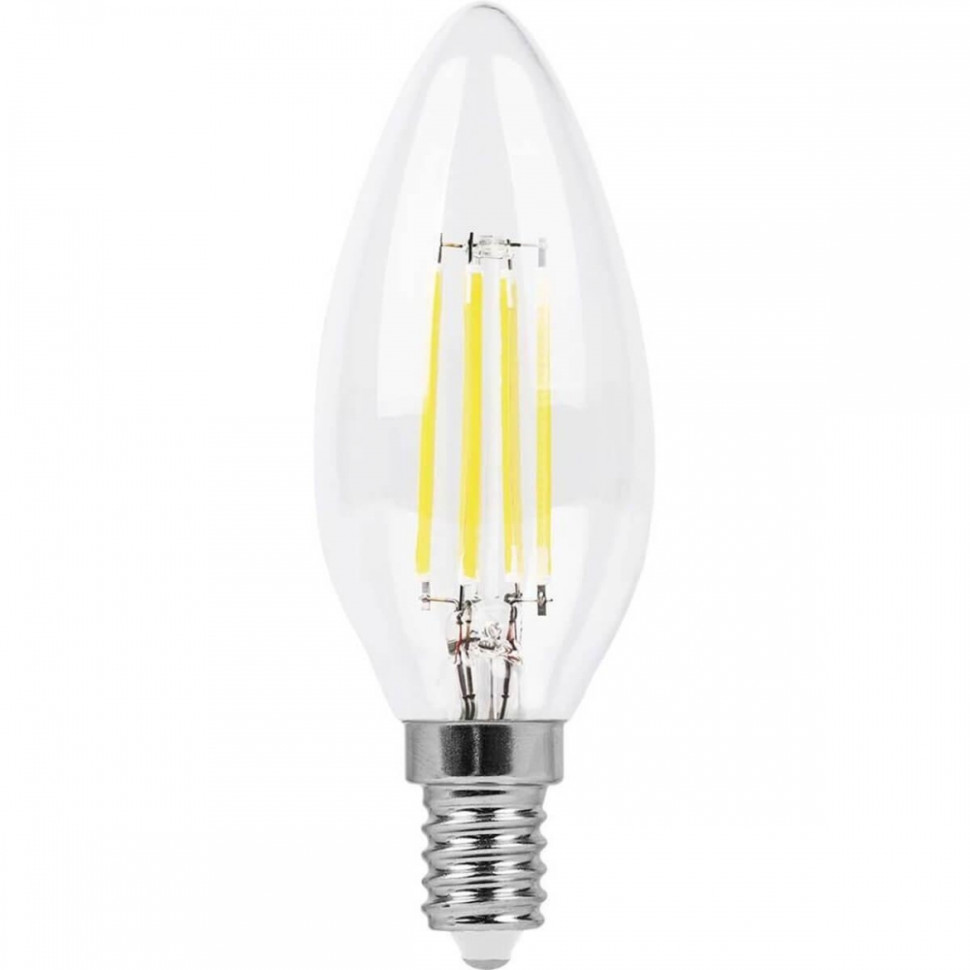 Филаментная светодиодная лампа E14 5W 4000K (белый) C35 LB-58 Feron (25573) - фото 2