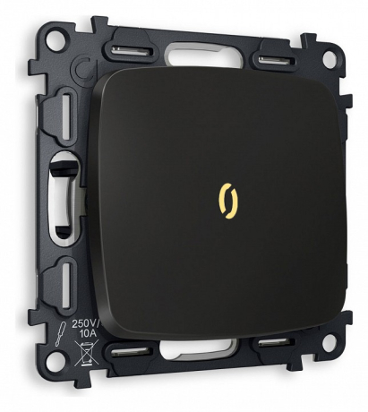 Выключатель одноклавишный с подсветкой без рамки Ambrella Volt OMEGA MO802010 