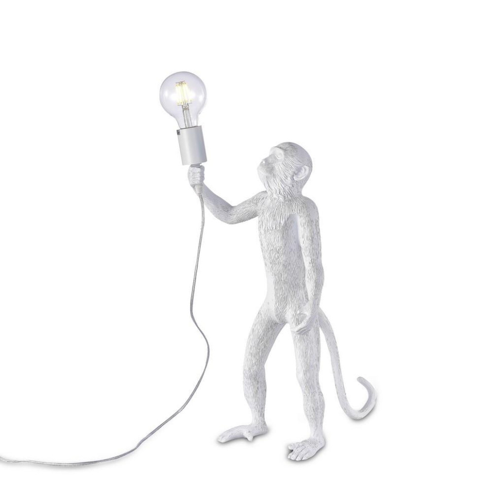 Настольная лампа со светодиодной лампочкой E27, комплект от Lustrof. №385775-657171, цвет белый - фото 1