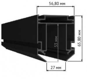 2м. Профиль для монтажа в натяжной ПВХ потолок Skyline 48 STLuce ST003.129.02, цвет черный - фото 1