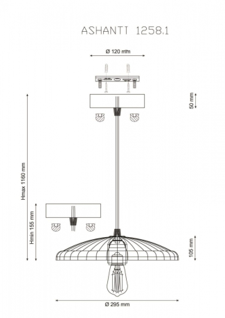 Подвесной светильник Lucia Tucci Ashanti ASHANTI 1258.1 
