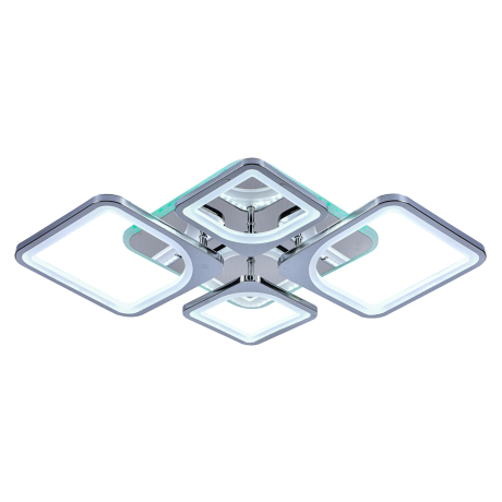 Светодиодная диммируемая люстра с ПДУ Profit Light 8057/2+2 CHR 112W+8W RGB 