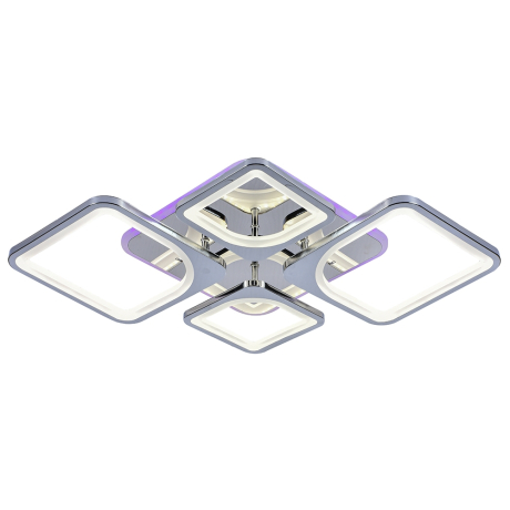 Светодиодная диммируемая люстра с ПДУ Profit Light 8057/2+2 CHR 112W+8W RGB 