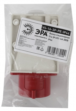 Вилка стационарная 514 3Р+РЕ 16А 380В IP44 Эра 168087