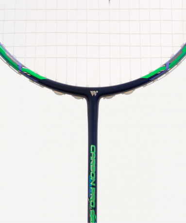 Нарушена упаковка!  <772239> Ракетка для бадминтона Carbon Pro 98, серый/зеленый WISH ЦБ-00004411