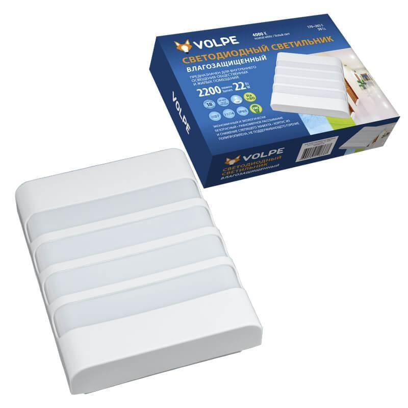 Потолочный влагозащищенный светильник Volpe ULW-Q280 22W/4000K/S01 IP65 White (UL-00006710), цвет белый