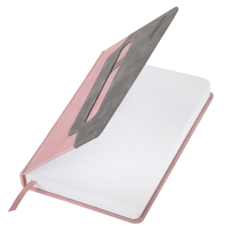 Нарушена упаковка!  <795375> Ежедневник датированный 2026, А5, 138x213 мм, BRAUBERG "Assistant", под кожу, держатель, розовый, 117377