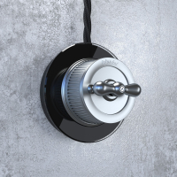 Выключатель одноклавишный Werkel Ретро (матовый хром) WL19-01-03