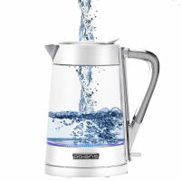 Чайник POLARIS PWK 1715 CGL, 1,7 л, 1850-2200 Вт, закрытый нагревательный элемент, стекло, белый, 54125, PWK 1715 CGL w (456760)