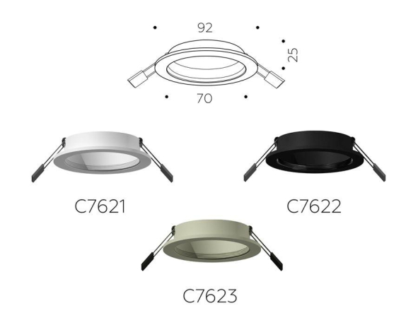 Корпус светильника встраиваемый для насадок D70mm Ambrella light Diy Spot C7623