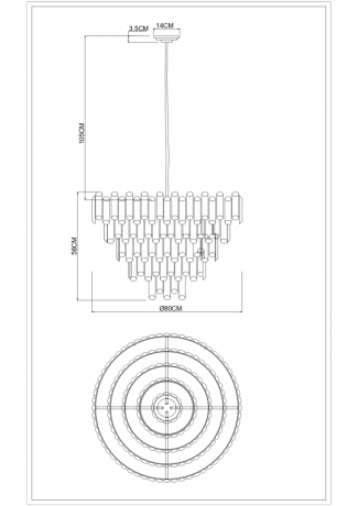Люстра подвесная с лампочками DIVINARE 3511/02 LM-16+Lamps 