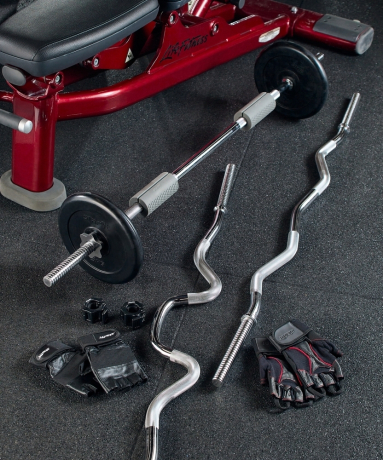 Нарушена упаковка! <381848> Гриф для штанги BB-102 W-образный, 120 см, d=25 мм, металлический, с металлическими замками, хром 4680459126627