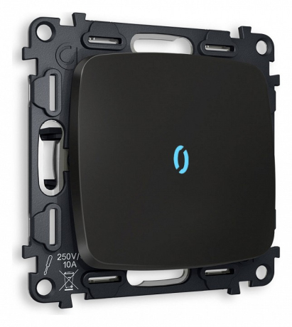 Выключатель одноклавишный с подсветкой без рамки Ambrella Volt OMEGA MO802020 