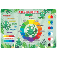 Нарушена упаковка! <723096> Настольное покрытие BRAUBERG KIDS для труда и творческих занятий, ПВХ, "Color map", 50х35 см, 272360