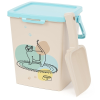 Нарушена упаковка!  <754488> Контейнер для корма "Мур-мяу" 5,5л (с замком) М8623