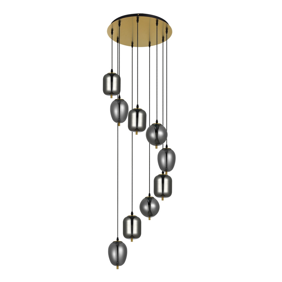 Подвесной светильник с 8 LED лампами. Комплект от Lustrof №618744-709127, цвет полированная медь