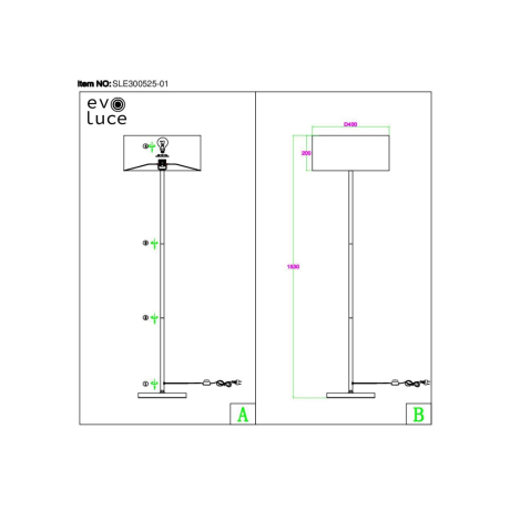 Торшер Evoluce Brescia SLE300555-01 