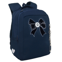 Нарушена упаковка!  <796755> Рюкзак GRIZZLY школьный, анатомическая спинка, 2 отделения, для девочек, "VELVET BOW", 39х26х17 см, RG-566-5/2 (274201)