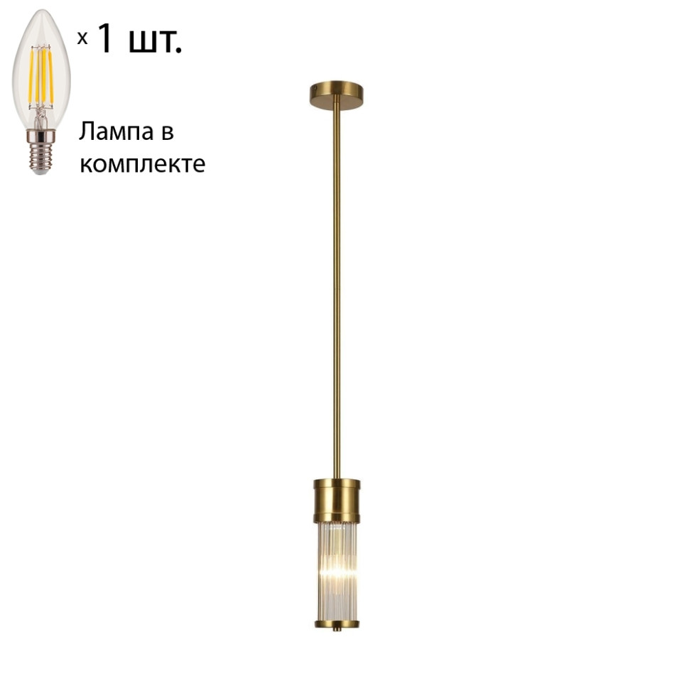 Подвесной светильник с лампочкой Favourite Mirabili 2850-1P+Lamps E14 Свеча трубочки для коктейлей rioba 225 шт в уп