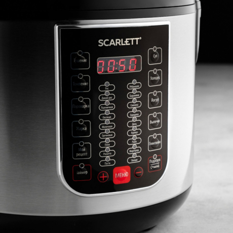 Мультиварка SCARLETT SC-MC410S31, 900 Вт, 5 л, 30 программ, таймер, серебро/черная (455881)
