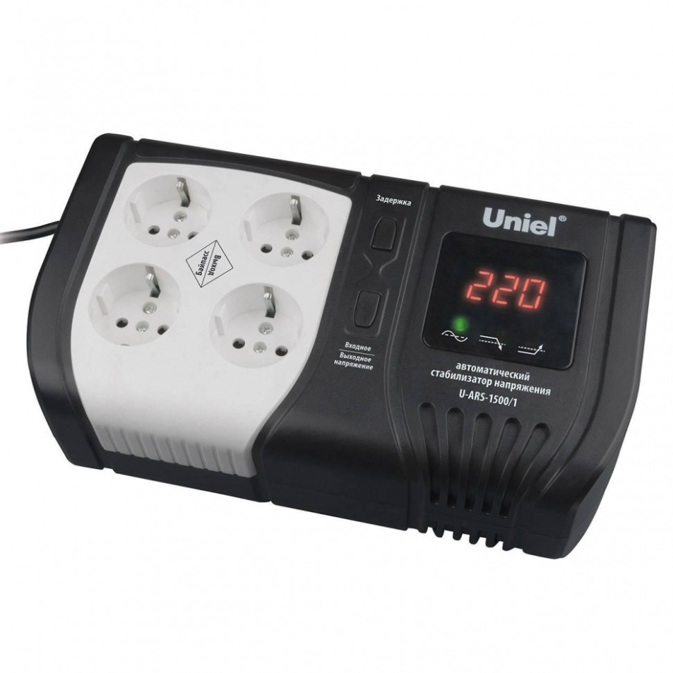 09623 Стабилизатор напряжения 1500ВА Uniel Expert U-ARS-1500/1 U-ARS-1500/1 - фото 1