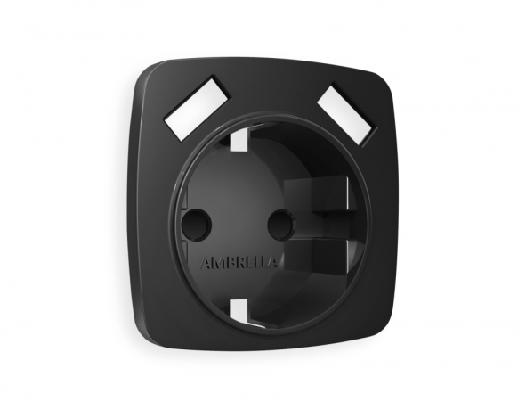 Накладка для розетки с заземлением и со шторками и 2хUSB type A Ambrella Volt OMEGA OP8090 