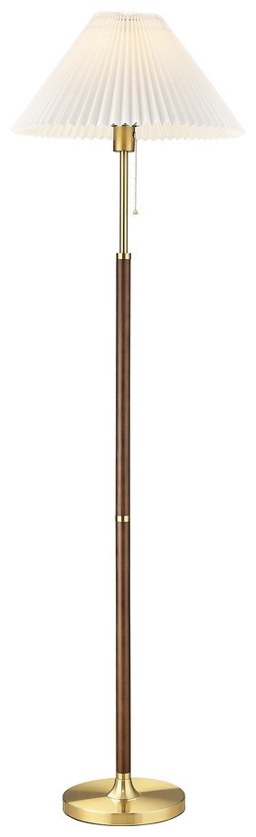 Торшер с абажуром в наборе с Led лампами. Комплект от Lustrof №657392-708807, цвет латунь